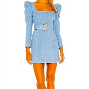 For Love and Lemons “Josephine” mini denim dress. Size Large.